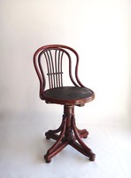 Eredeti, jelzett bécsi Thonet (Joseph Khon) támlás forgószék