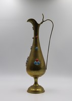 Turquoise, jade, copper decanter decorated with jasper stones, jug, spout