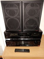 Sony deck with amplifier and speakers