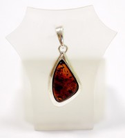 Silver pendant with amber stones (zal-ag97837)