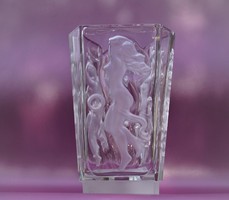 Antik Art Deco Cseh Schlevogt üveg váza Ingrid / Hoffmann Antique Art Deco Bohemian Glass Vase