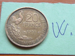 FRANCIA 20 FRANCS FRANK 1951 ( G. GUIRAUD) 4 TOLL,KAKAS #W