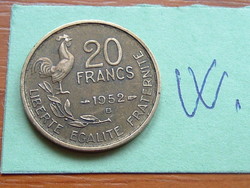 FRANCIA 20 FRANCS FRANK 1952 B (B - G. GUIRAUD) 4 TOLL,KAKAS #W