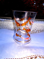 Glass vase with enamel painted fish motif