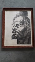 Lenin lithograph with unknown signature