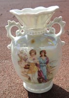Antique baroque vase with Victorian inscription - mythological scene
