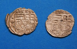 2 db ezüst denár   II. Lajos 1525  Körmöczbánya