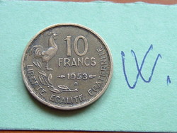 FRANCIA 10 FRANCS FRANK 1953 / B,B (Beaumont-le-Roger) Alumínium-bronz #W