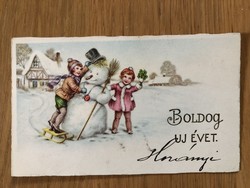 Old New Year mini postcard, greeting card