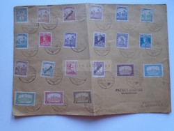 G21.507 Magyar bélyegek futott nagyméretű  borítékon -1919 Július 21