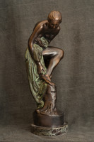 Bronze statue of Sigismund Kisfaludi strobl - the lizard, certificate of originality, buy-back guarantee