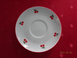 Alföldi porcelán kávéscsésze alátét, cseresznye mintával, átmérője 13 cm. Vanneki!