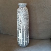 Szép szürke-fekete-feher 34cm magas retro váza