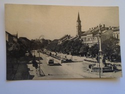 D184318 old postcard sopron lenin boulevard - bus p 1964