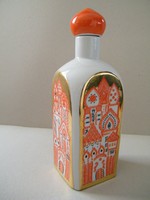 Retró csavaros tetejű orosz (szovjet) porcelán flaska, üveg