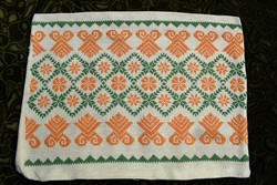 Embroidered old ethnographic cross stitch pattern pillow cover 44 x 34 cm