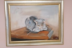 Festmény Micó macska