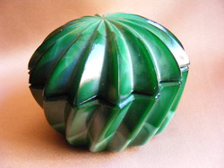 Czech green malachite jewelry holder bonbonier