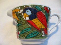 Trópusi madaras, papagájos kiöntő, kancsó, Sandra Rich Porcelain Collection