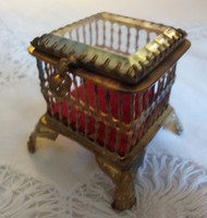 Antique fire gilded jewelry box box