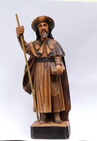 St. James (?), Carved wooden statue