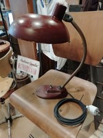 Kaiser tipusú ipari lámpa, asztali, íróasztali lámpa, bordó burával