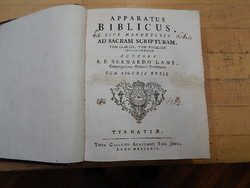 Bernardo Lamy. Apparatus  Biblicus antik könyv  1762