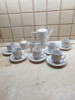 Alföldi porcelán kávéskészlet,  6 személyes, arany szegélyes.