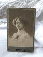 Antique Hungarian cdv / business card / hardback photo lady portrait hunnia budapest studio circa 1900