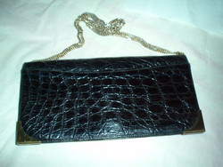 Vintage genuine crocodile leather wine bag, shoulder bag