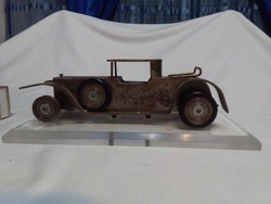 Old timer autó modell, makett - fém, műanyag talpon
