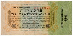 Németország 50 milliárd német inflációs Márka, 1923, több hajtás