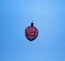 Antik üveg karácsonyfadísz málna 5 cm (1)