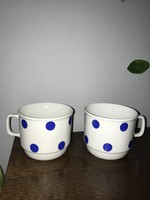 2 db kék pöttyös Zsolnay csésze / bögre régi retro