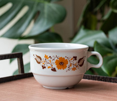 Lowland retro porcelain panni pattern teacup, latte cup - folk autumn decor - 6 pcs