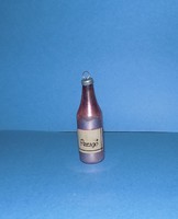Régi üveg karácsonyfadísz pezsgő 7,5 cm (1)