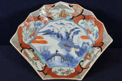 Nagy japán porcelán tál, 19. század vége