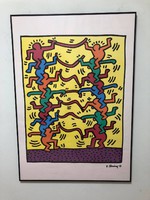 Keith Haring (1958-1990)'Untitled' szita-nyomás - 1998-ban Kaith Haring alapítvány kiadása!