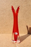 Murano red glass vase