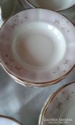 Jarolina pink porcelain tableware, gilded, for 10 people