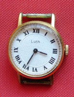Retro Russian luch women's watch, 23 mm knk, in working condition, gold-plated case.