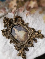 Antique putto copper picture frame