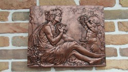 A stone tablet depicting a young bacchus, relief,