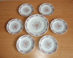 Old Chinese porcelain cake set 1 pc offering 6 small plates
