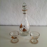 Art Deco Likőrös - Likőrös üveg - butella poharakkal