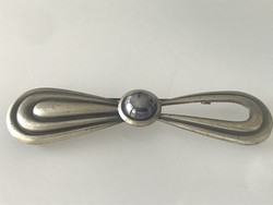 Propeller-Shaped Silver-Plated Brooch, 10 cm Long