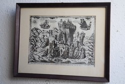 Unknown etching, 28.5x20.5 cm, framed