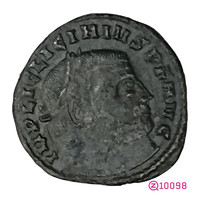 Római Birodalom - AE Follis, Licinius I. (308-324) Siscia, Jupiter / ritka, erdeti bronz érme