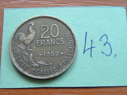 FRANCIA 20 FRANCS FRANK 1952 KAKAS 43.