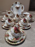 Royal albert old country roses coffee and cake set for 6 people